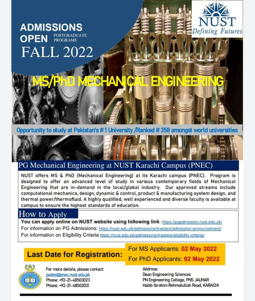 MS-PhD ME ENGINEERING ADMISSIONS – FALL 2022
